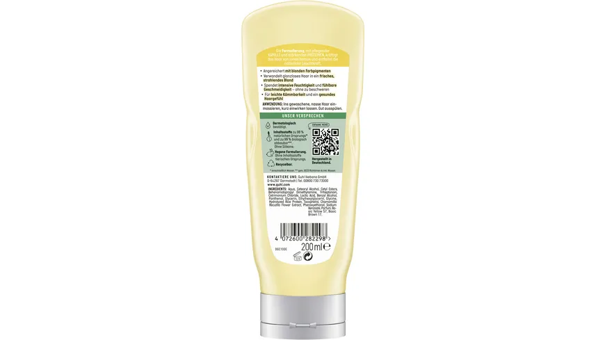 GUHL BLOND FASZINATION Farbglanz Spülung für natürliches oder coloriertes Blond 200ml 200 ml