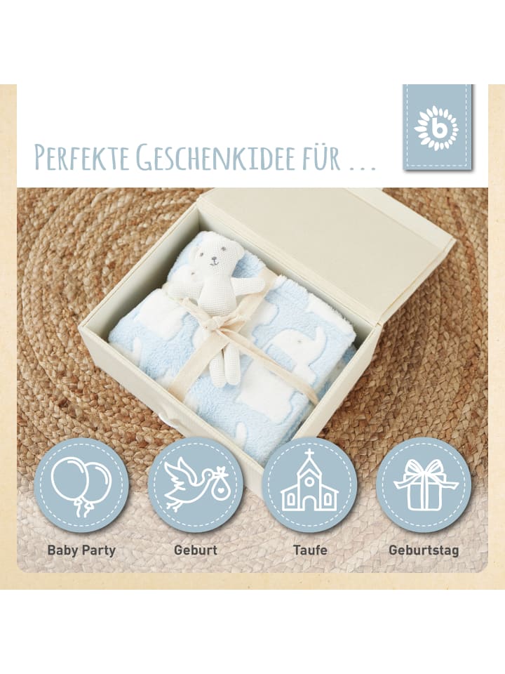 Bieco Spielwaren Babydecke Jungen Elefanten in Blau günstig kaufen onesize