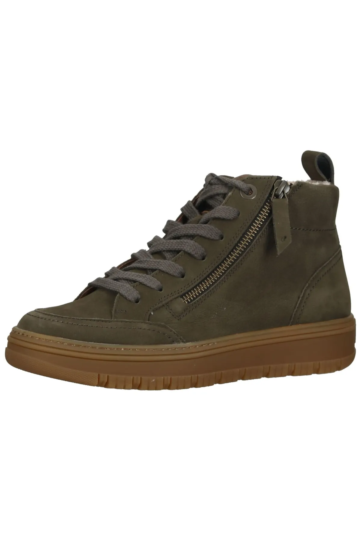 Paul Green  Sneaker - Khaki - Flacher Absatz