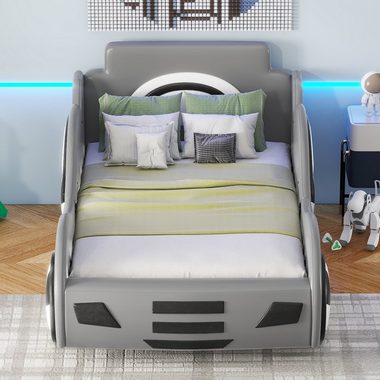 Flieks Autobett, Hydraulisches Kinderbett Spielbett mit Stauraum 90×200cm Kunstleder
