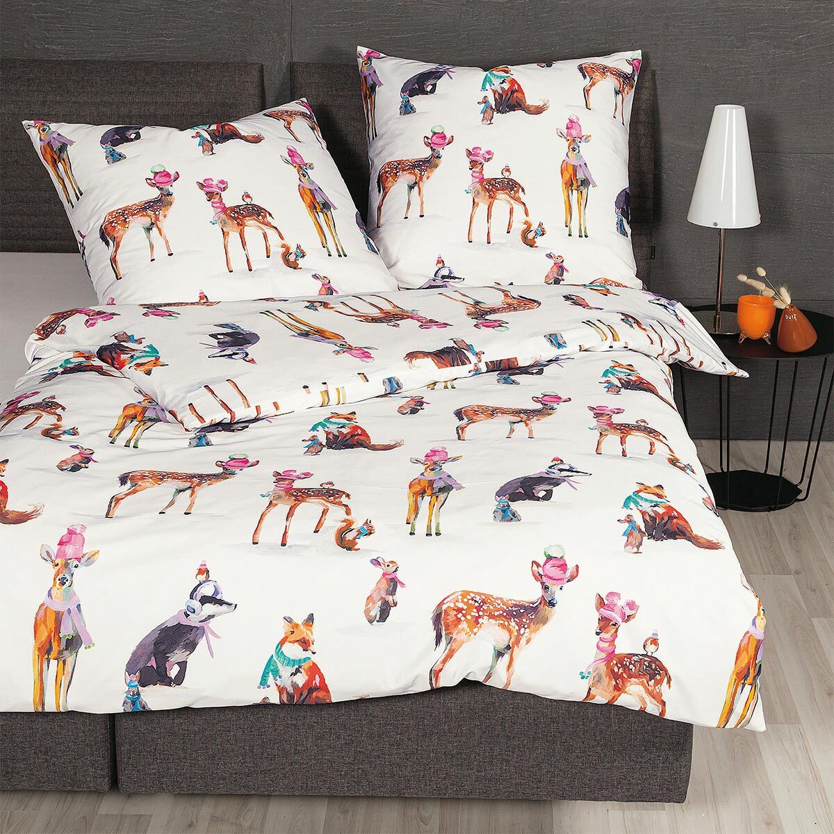 Janine Mako-Satin Bettwäsche modern art S 42115 multicolor