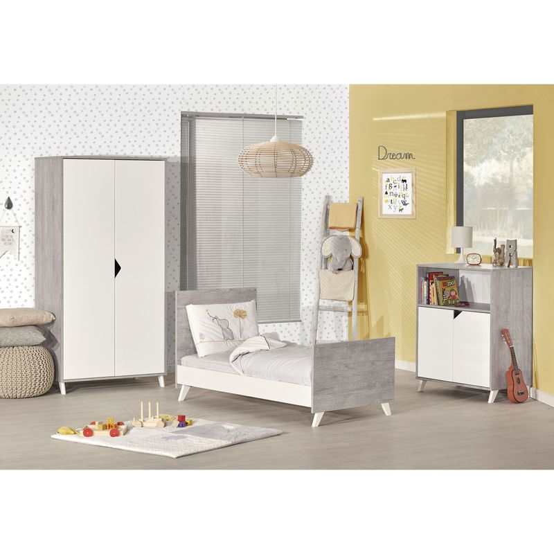 Lit bébé évolutif 140x70 Little big bed Scandi gris