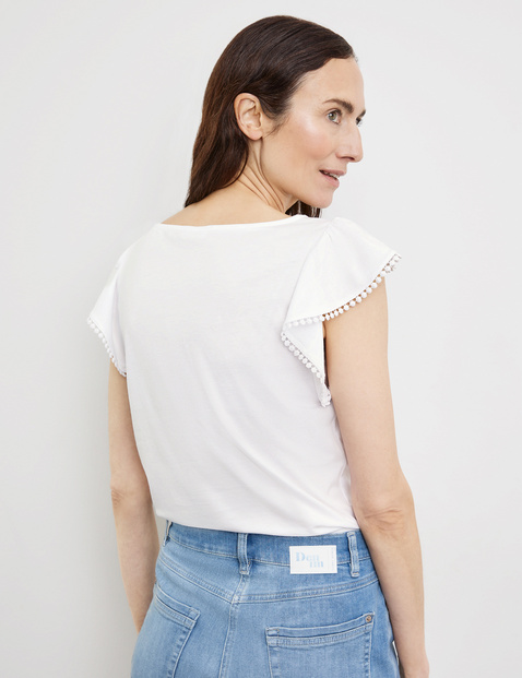 T-Shirt mit Ärmelvolant