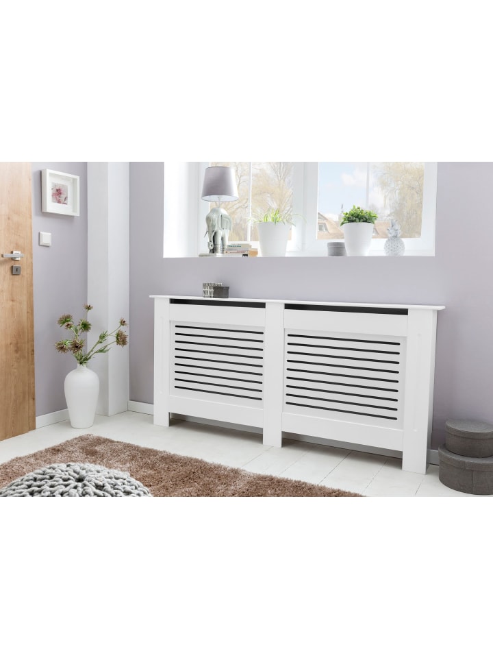 KADIMA DESIGN Heizkörperverkleidung | Weiß, 112x82x19cm, Lamellen günstig kaufen onesize