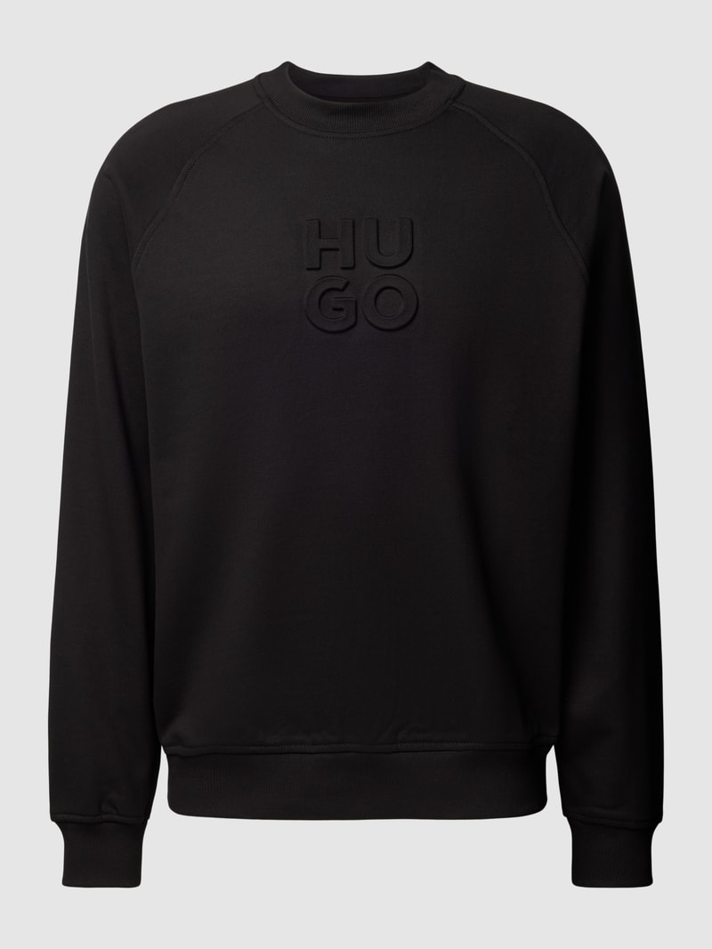 Sweatshirt mit Label-Stitching Modell 'Dumbkin' in schwarz
