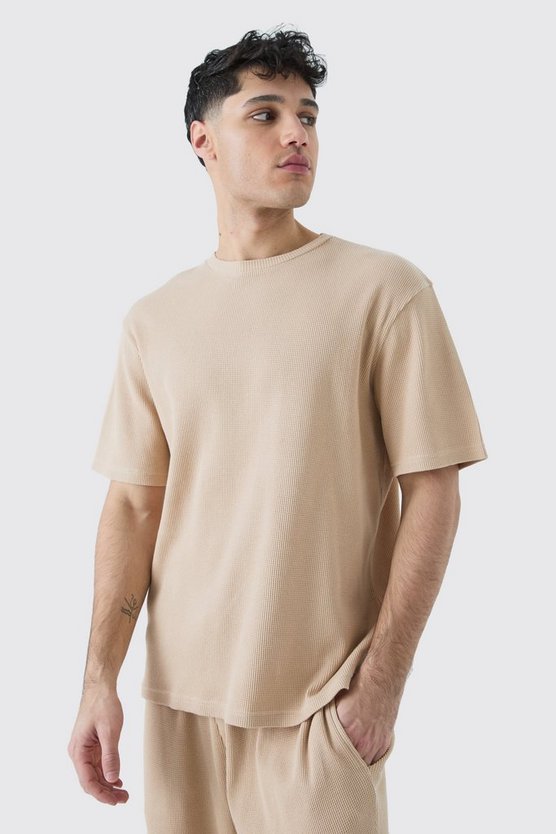 T-Shirt in Waffeloptik