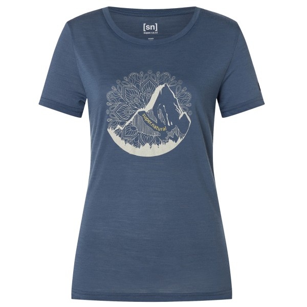 super.natural - Women's Mountain Mandala Tree Tee - Merinoshirt