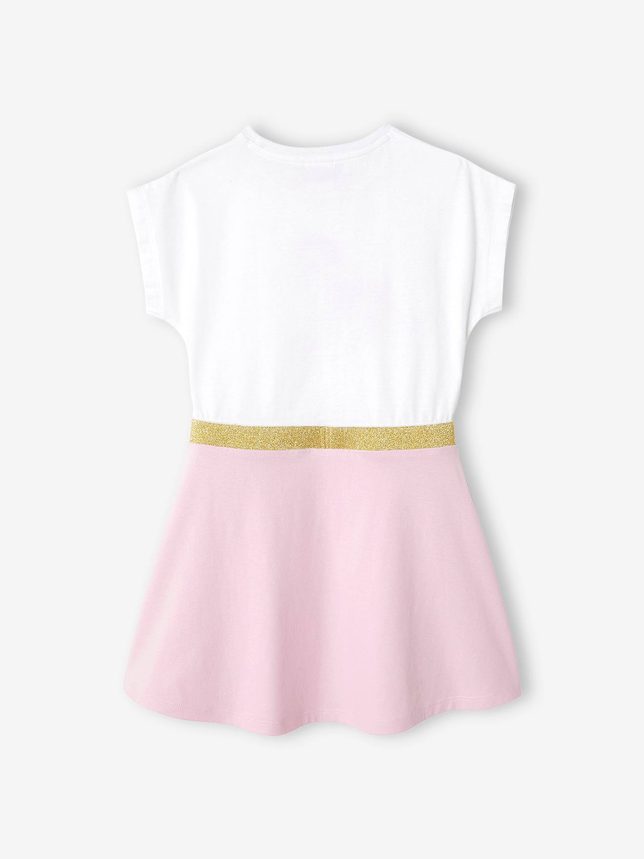 Robe fille DS® La Reine des Neiges 2 blanc imprimé