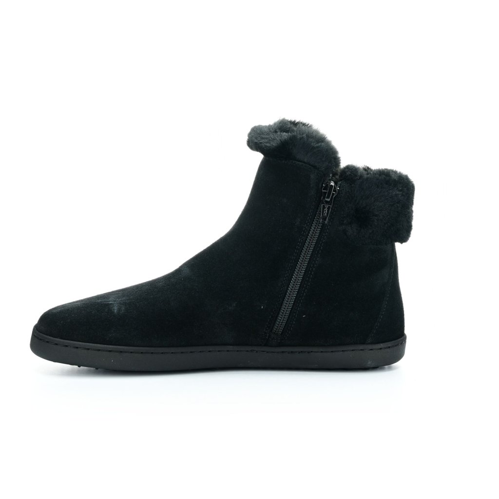Shapen Fluffy Black schwarze Winterbarfußschuhe