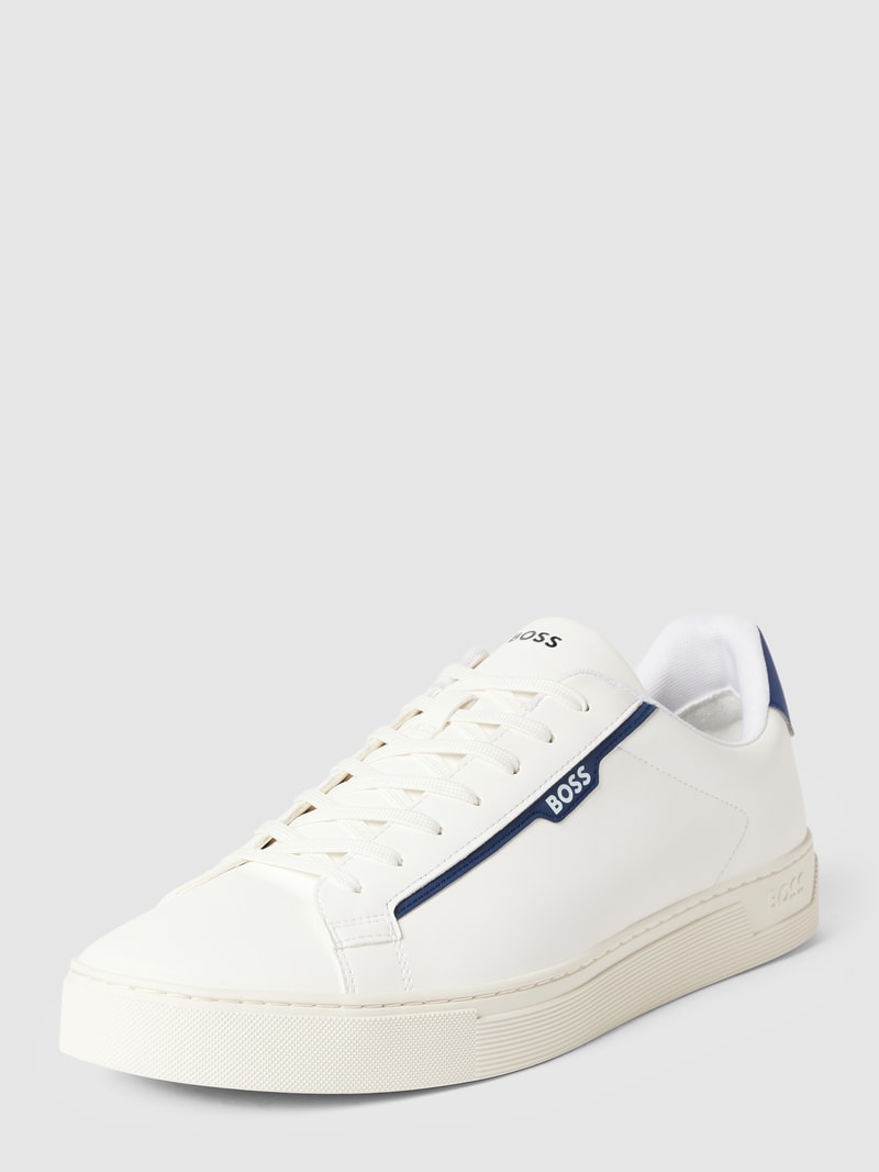 Sneaker mit Kontrastbesatz Modell 'Rhys' in weiß