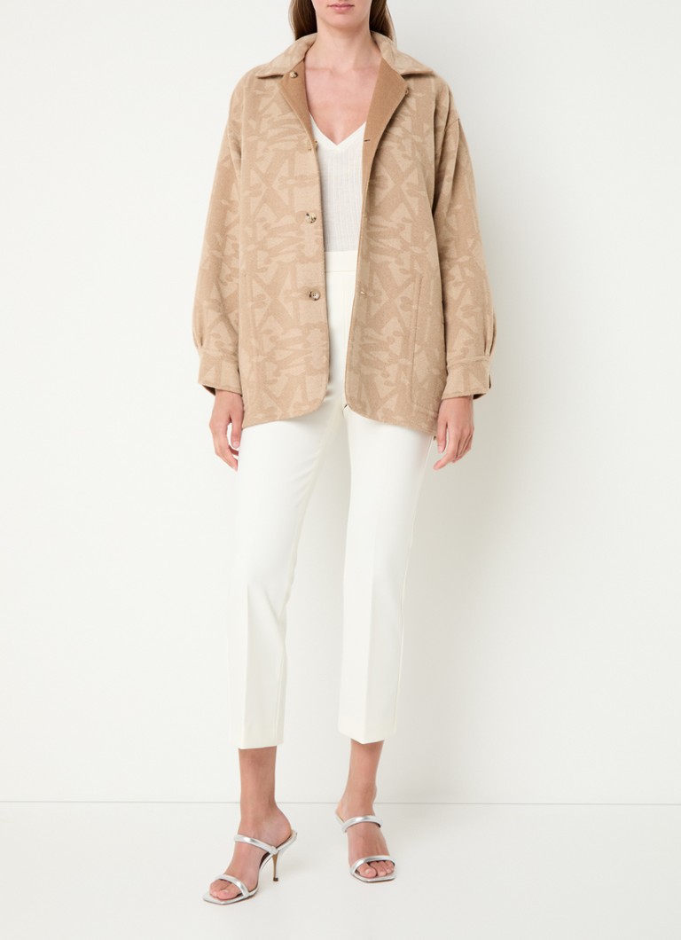 MaxMara Aldo reversible camel wool overshirt with patch pockets