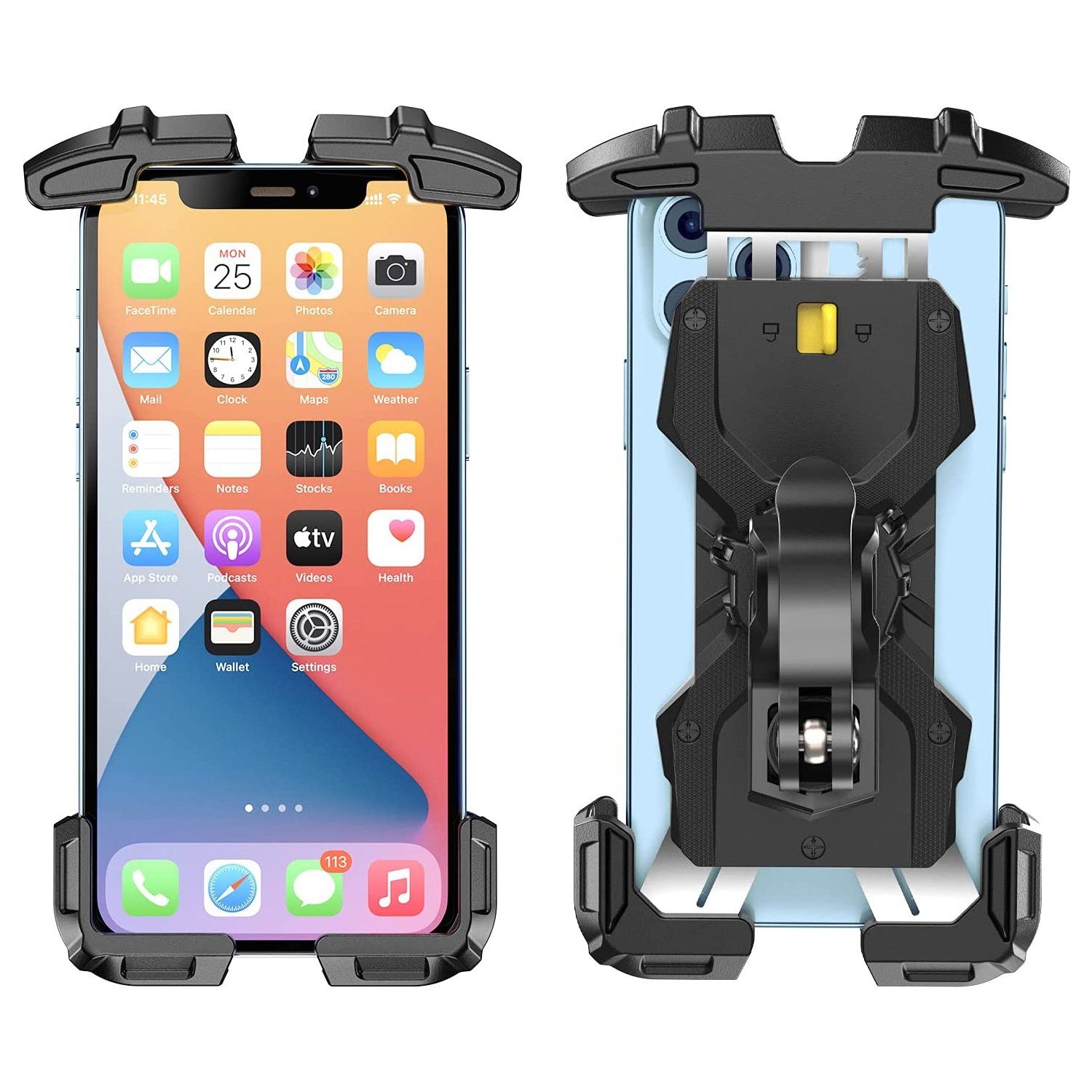zggzerg Handyhalter für Motorrad Fahrrad 360 Drehung iPhone Samsung Smartphone Handy-Halterung, (bis 7,00 Zoll, Für iPhone / Samsung / Huawei / XIAOMI Serie Telefon, 360° Verstellbare)