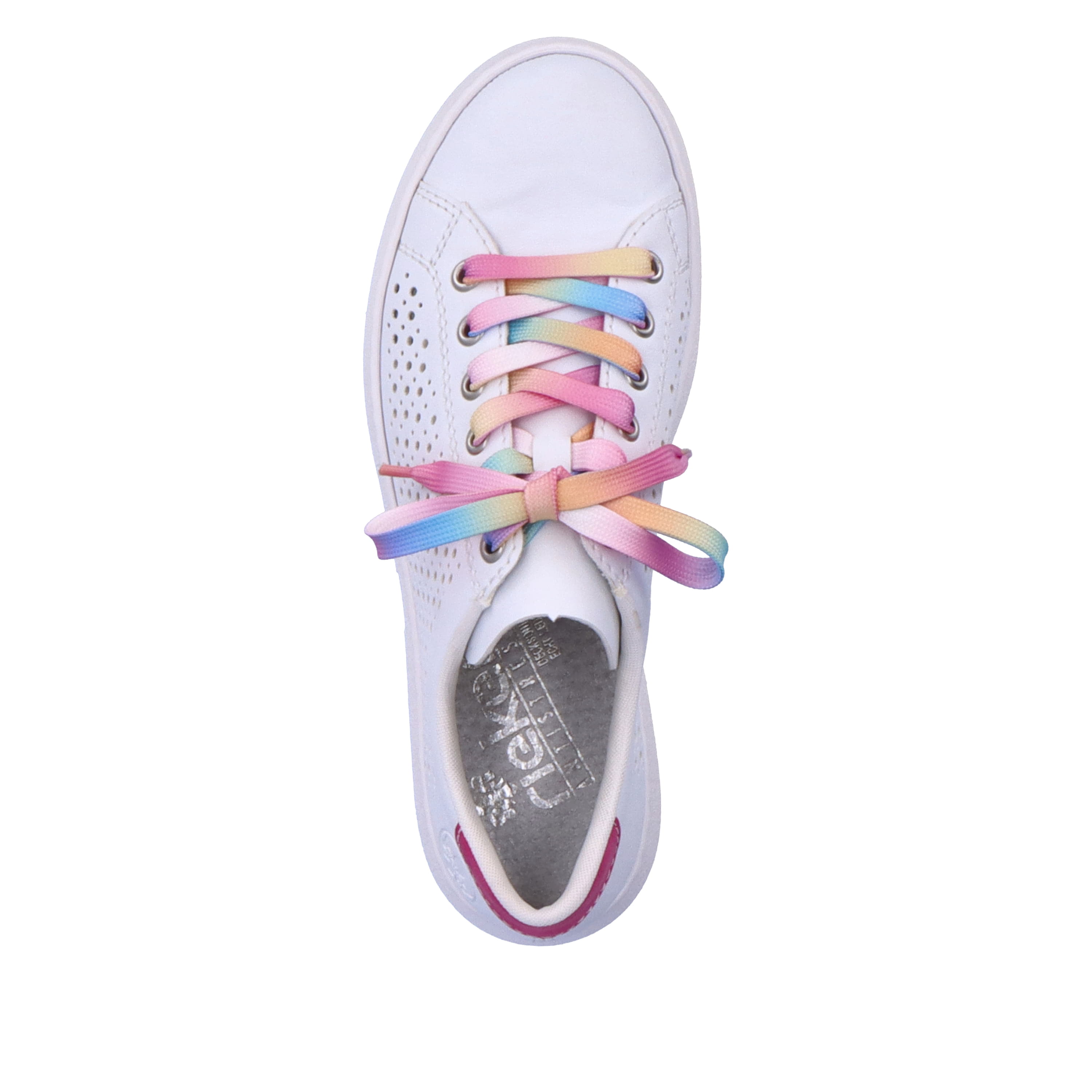 Rieker Damen Sneaker Low cremeweiß-flamigorosa