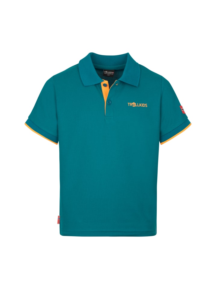 Trollkids Funktionspoloshirt Bergen in lagoon green günstig kaufen