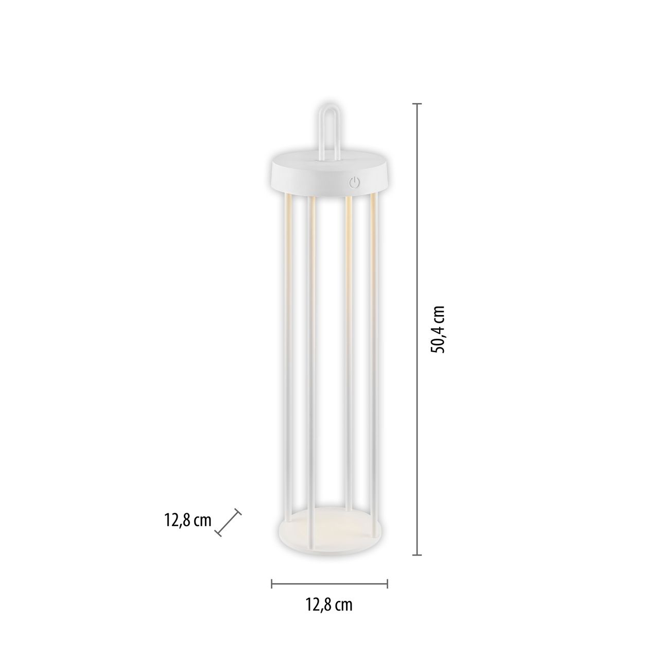 JUST LIGHT Akku Tischleuchte ANSELM, 1x LED-Board/1,50Watt/2700Kelvin, IP44,Weiss