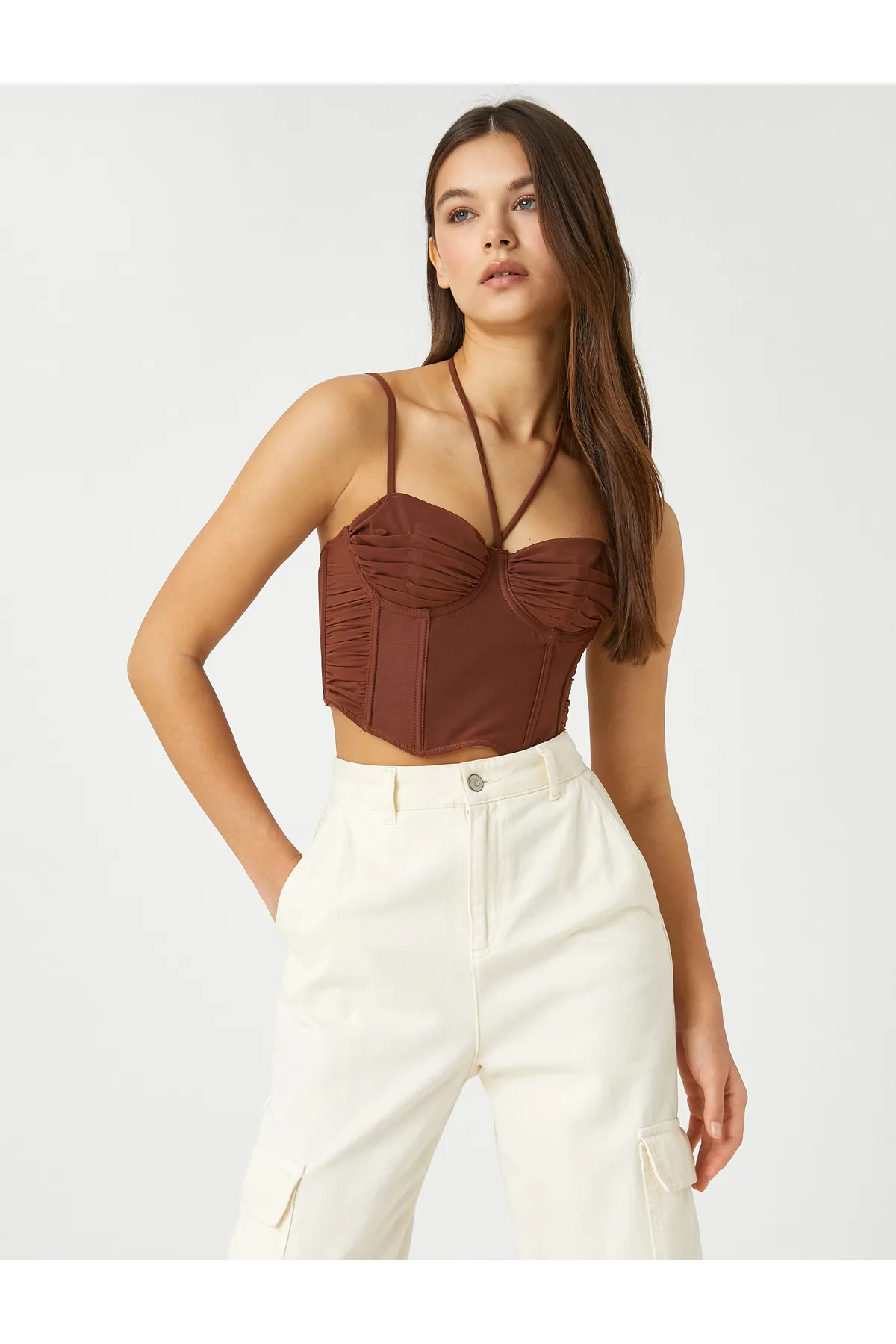 Koton  Bustier mit herzförmigem Ausschnitt und dünnen Trägern
