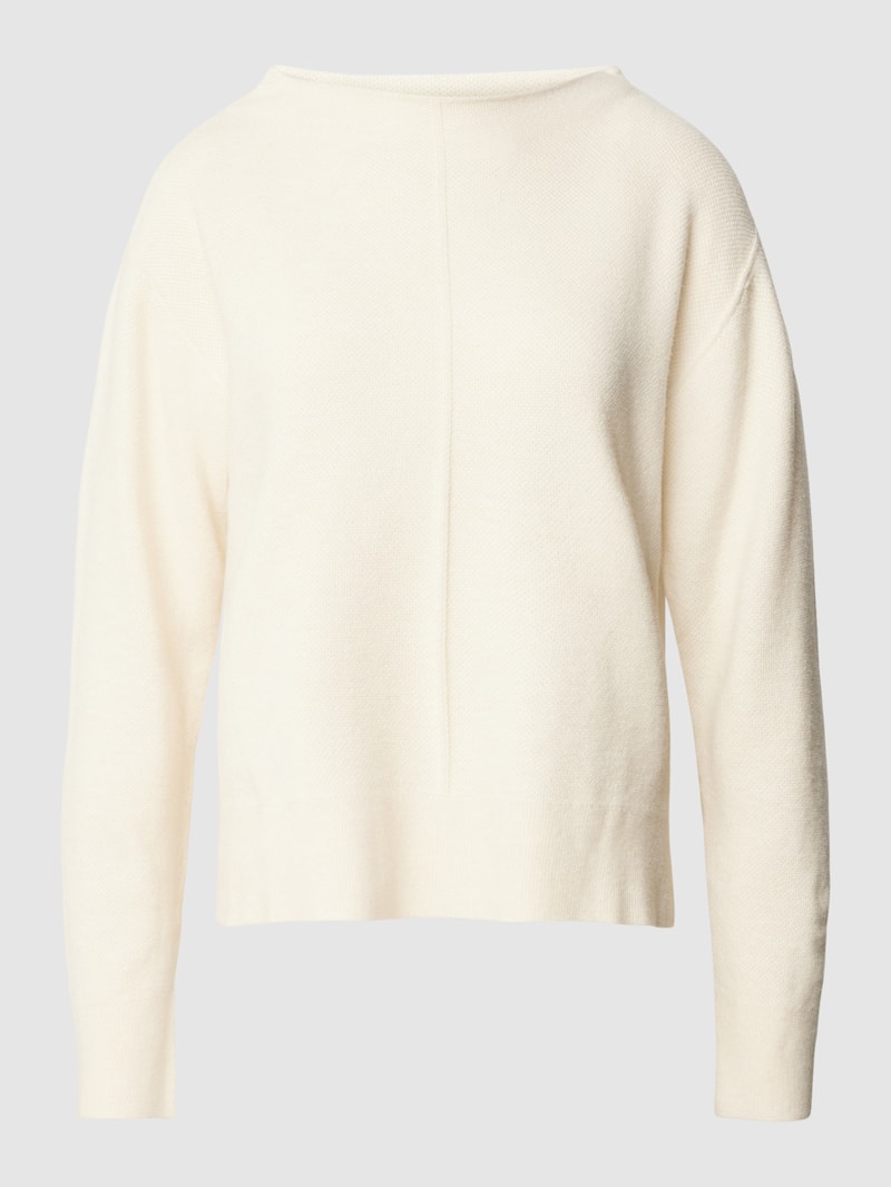 Strickpullover mit Ziernähten in beige