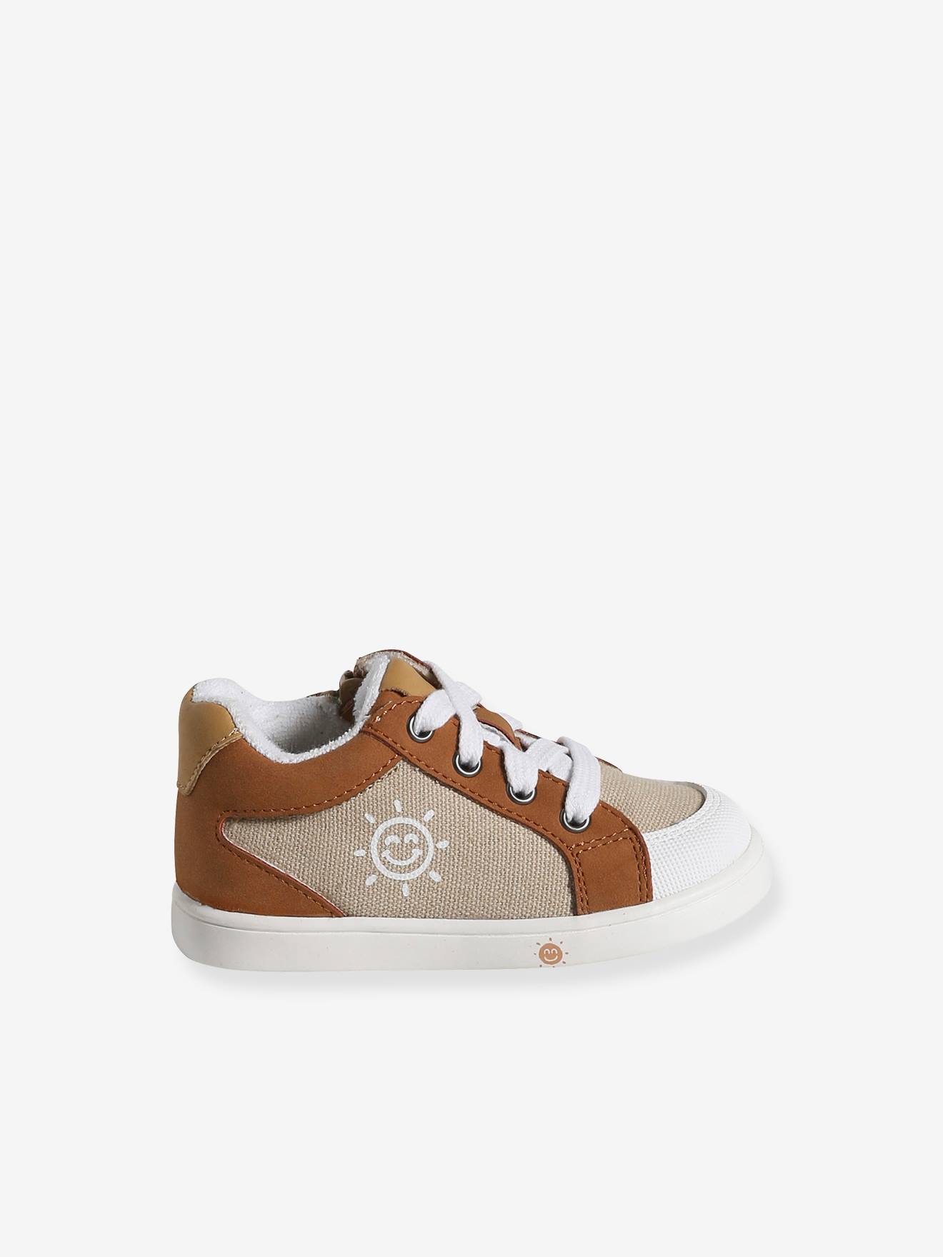 Vertbaudet Baby Sneakers mit Reißverschluss - beige