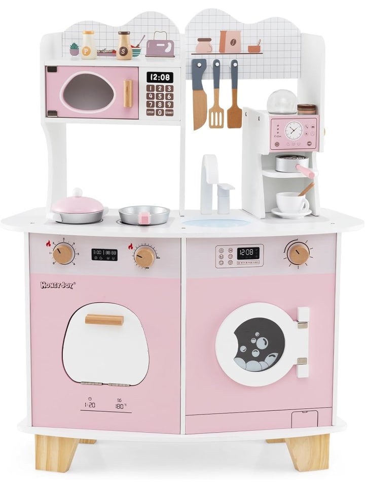 COSTWAY Kinderküche mit Zubehör in Rosa günstig kaufen onesize