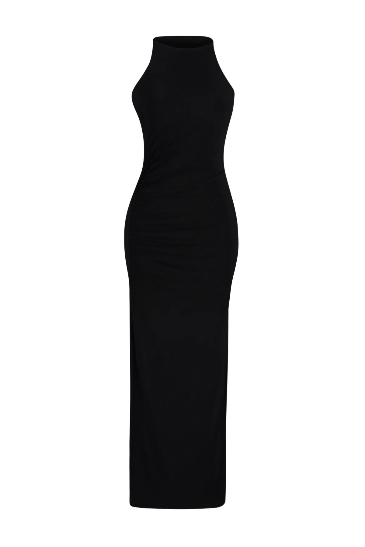 Trendyol Collection  Schwarzes Neckholder-Bleistiftkleid mit drapiertem, figurbetontem Schnitt und flexiblem Maxi-Kleid in limitierter Auflage TWOSS24EL00557