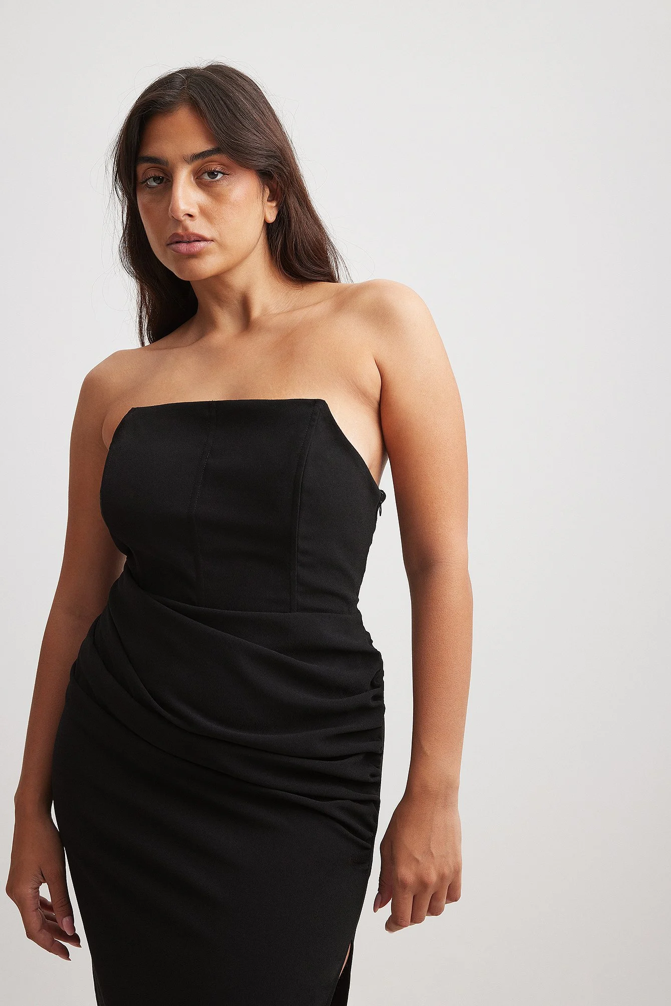 Midikleid mit Bandeau-Korsett