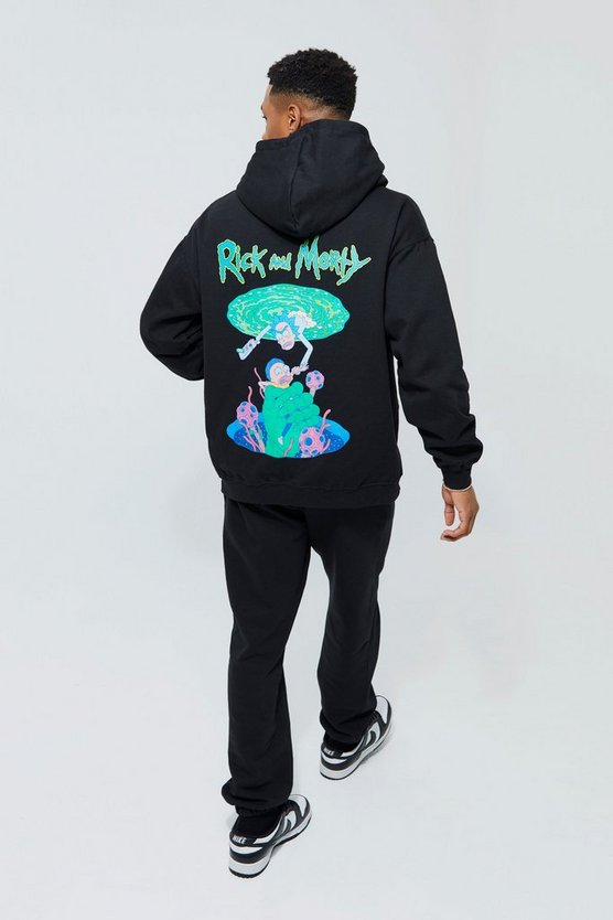 Oversize Hoodie mit Rick & Morty Print