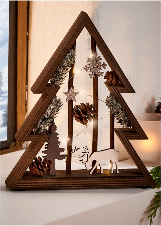 LED-Deko-Objekt Tannenbaum mit Deko