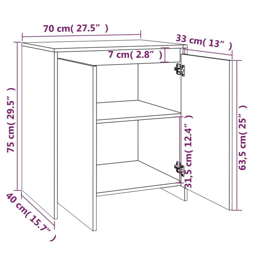 vidaXL Sideboard 3-tlg. Sideboard Braun Eichen-Optik Holzwerkstoff (3 St)