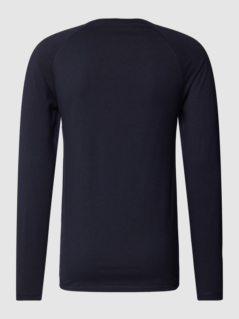 Longsleeve mit Logo-Stitching Modell 'SIGNATURE' in marineblau