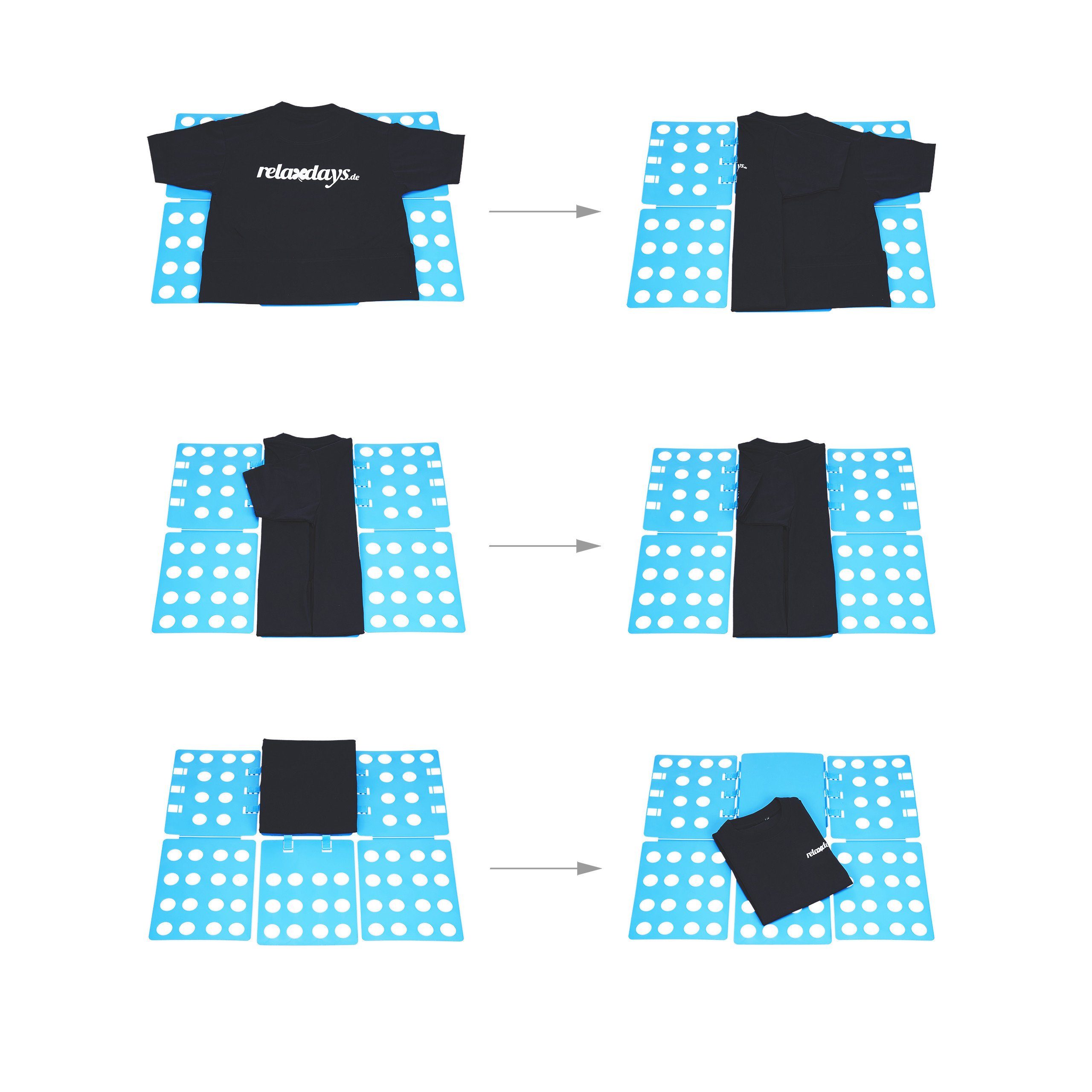 relaxdays Wäscheschrank 1 x Wäschefalter 4. Generation blau
