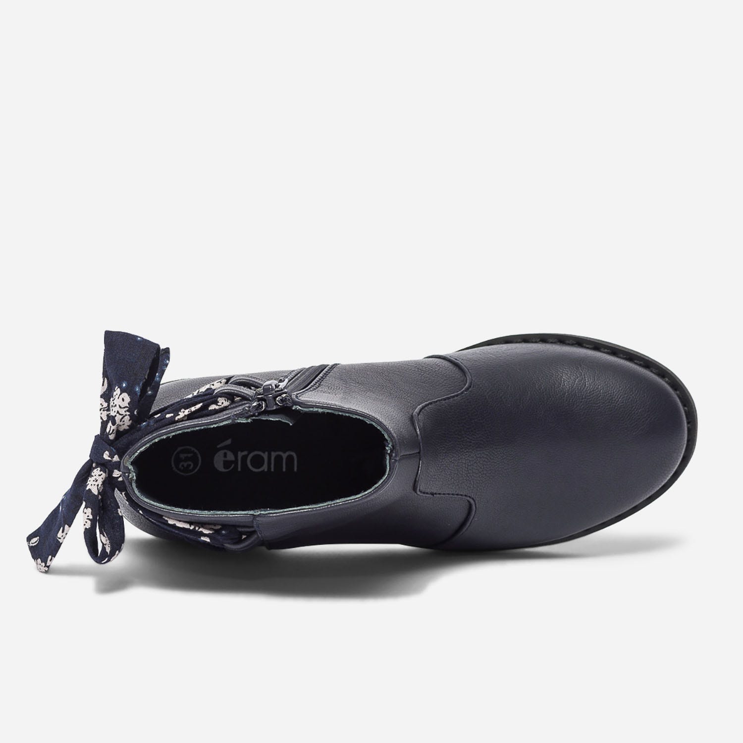 Boots marine avec ruban imprimé