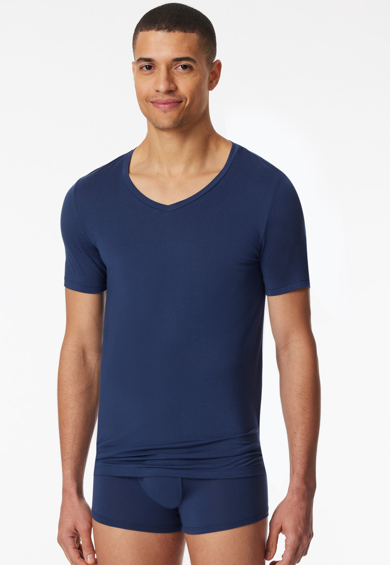 Shirt kurzarm V-Ausschnitt admiral - Premium Modal