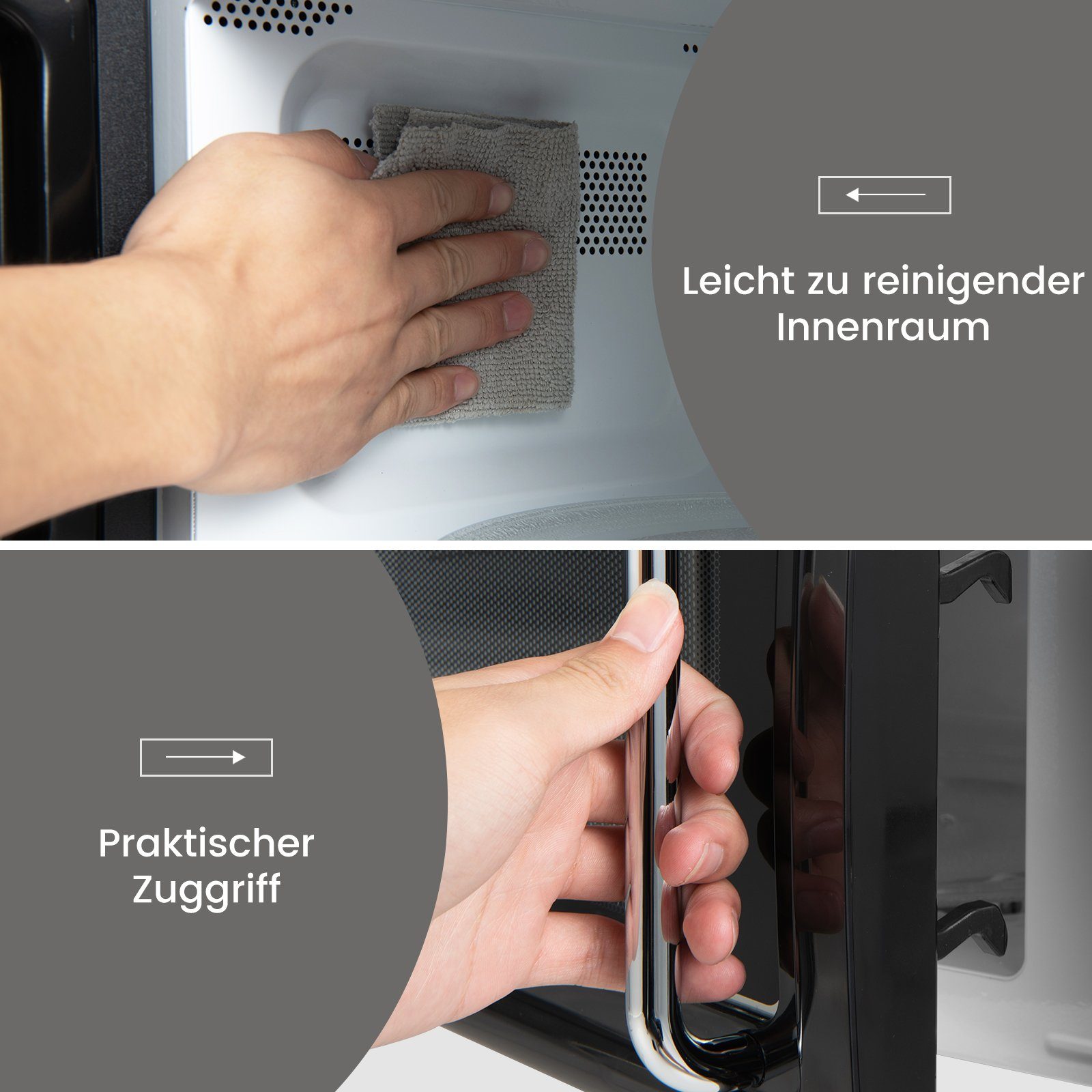 COSTWAY Mikrowelle, Mikrowelle, 20,00 l, 8 Programme, 5 Leistungsstufen