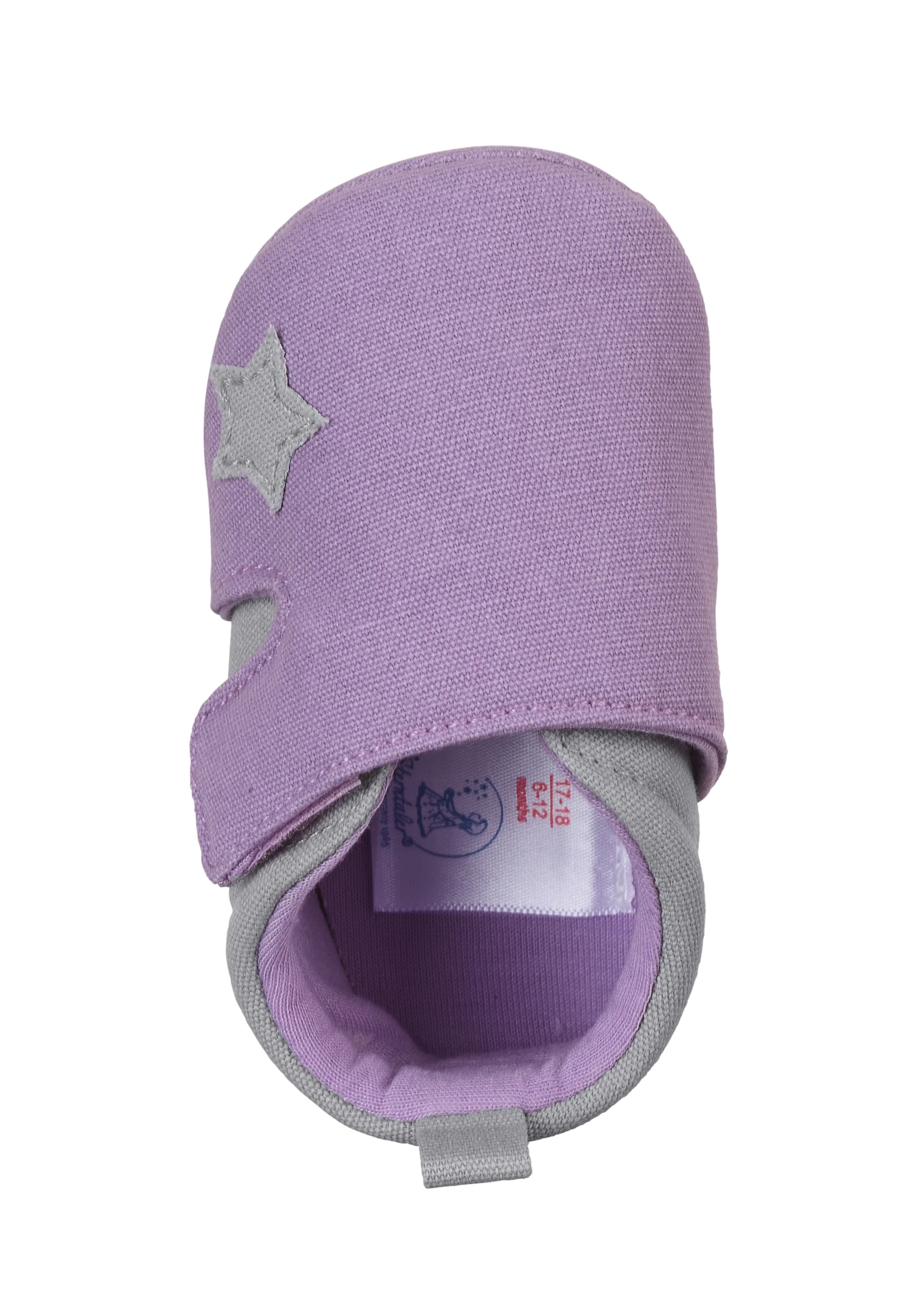 Baby Krabbelschuh aus Canvas mit Applikation Stern
