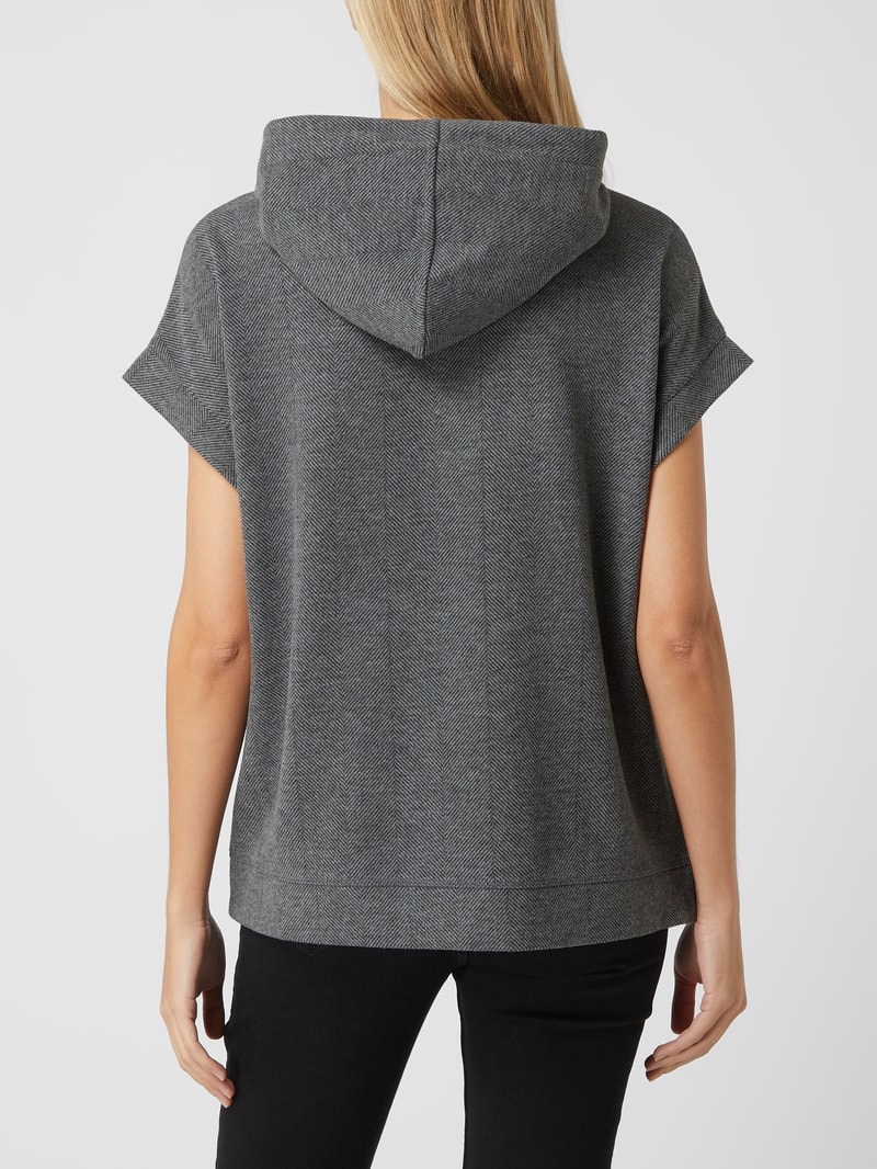 Hoodie mit kurzen Ärmeln in schwarz