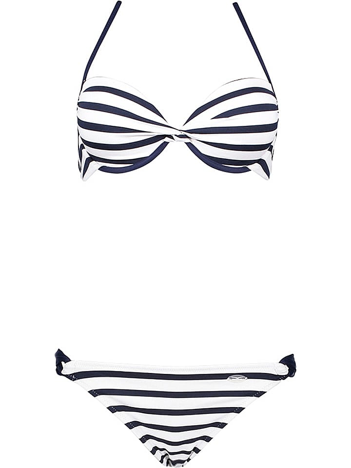 Venice Beach Bikini in Weiß/ Dunkelblau günstig kaufen 40C-Cup