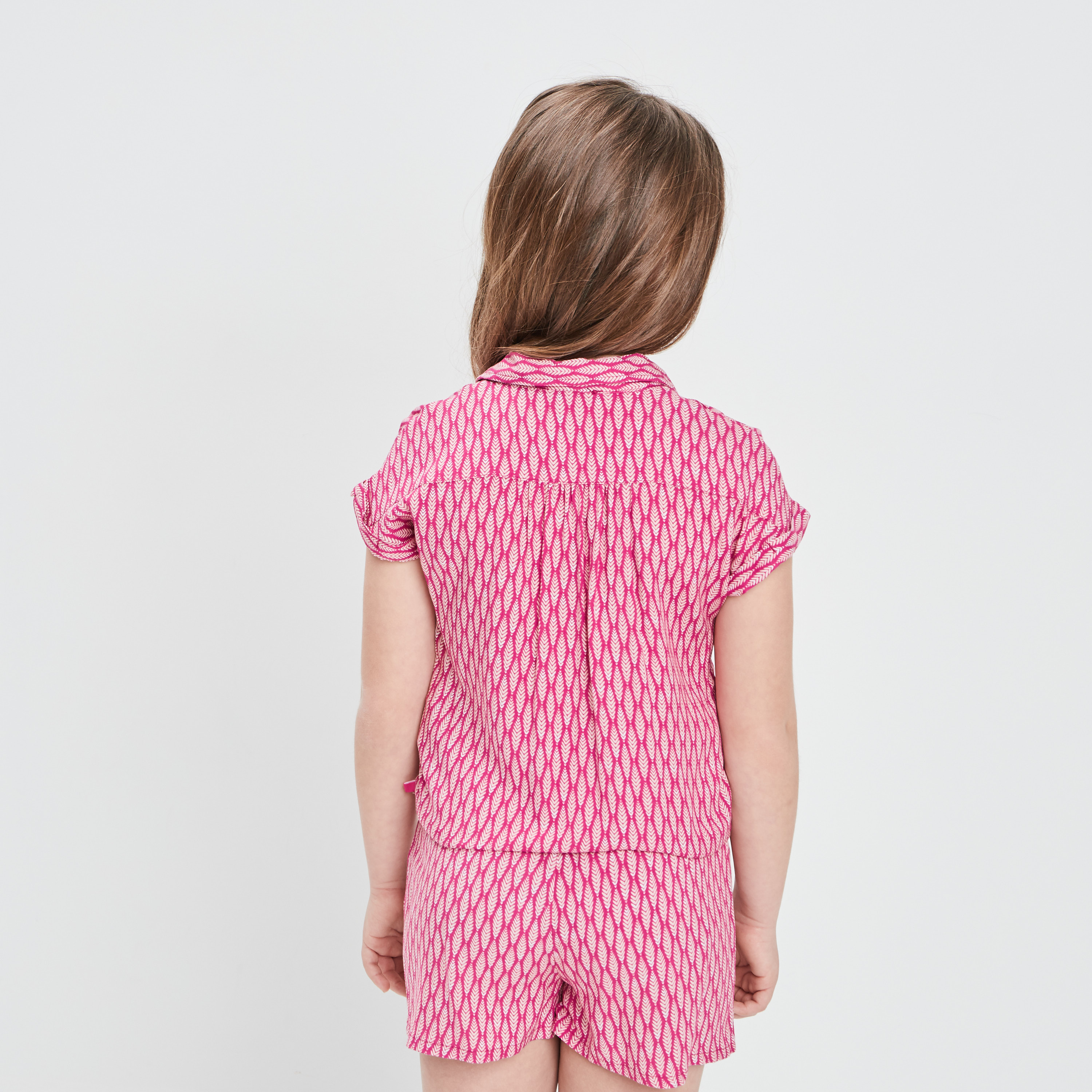 Chemise manches courtes rose fushia fille | La Halle