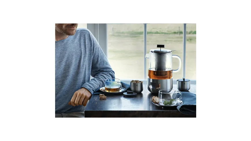 WMF Teekanne 1,3l mit Teesieb und Stövchen Sensi Tea
