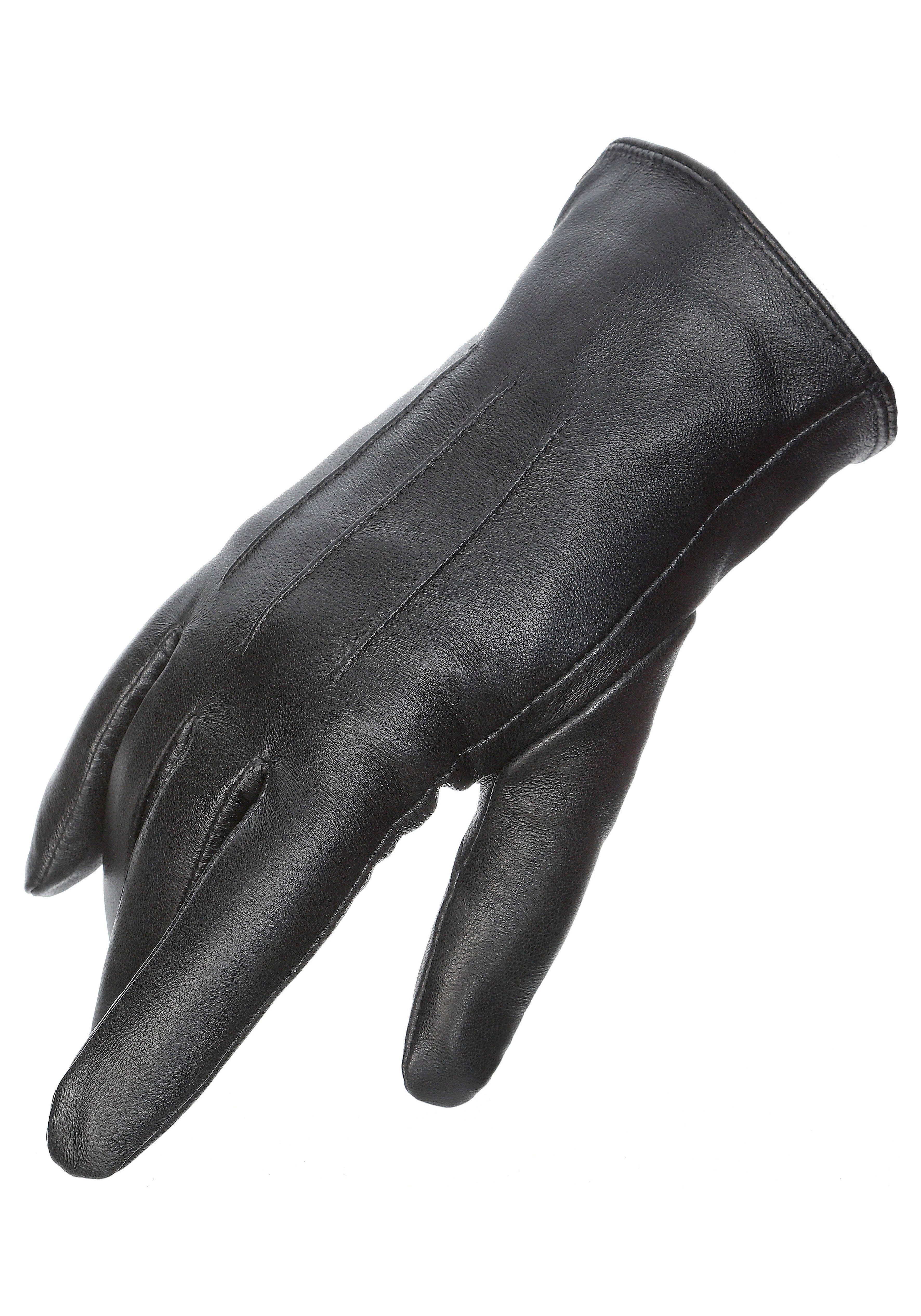 PEARLWOOD Lederhandschuhe Seitenschlitze für komfortables Anziehen
