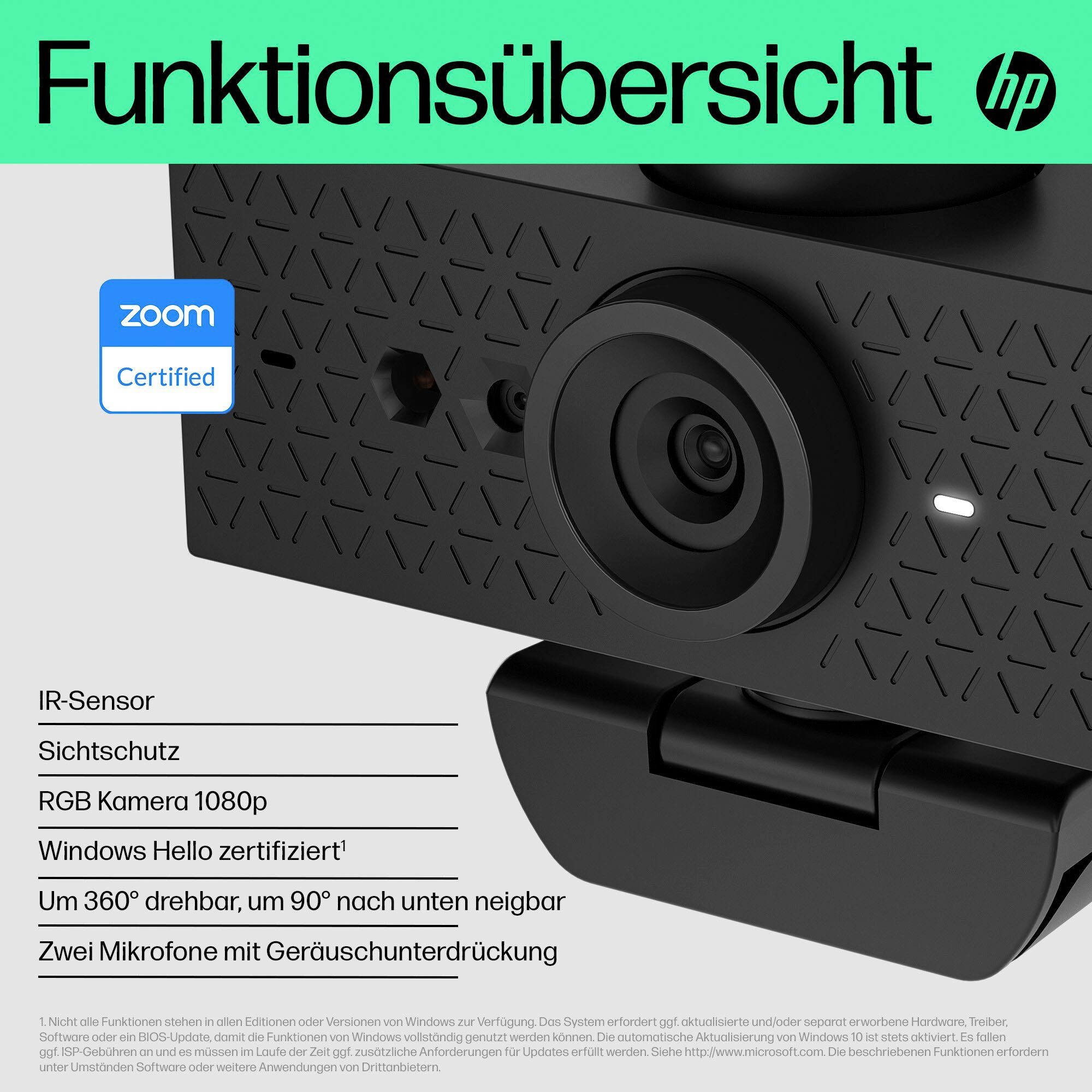 HP 620 FHD Webcam (Full HD, 5x opt. Zoom)