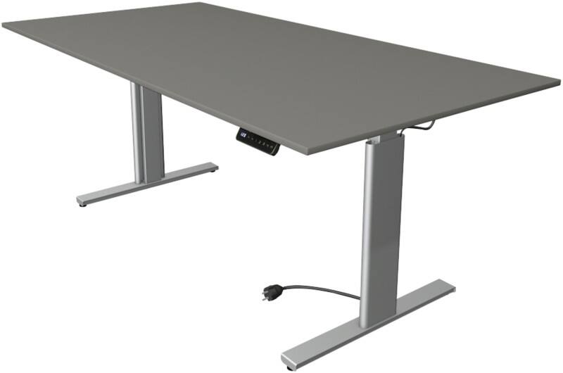 Kerkmann Move 3 Rechteckig Elektrisch Höhenverstellbar Sitz-Stehschreibtisch Graphit, Silber 2.000 x 1.000 x 1.200 mm