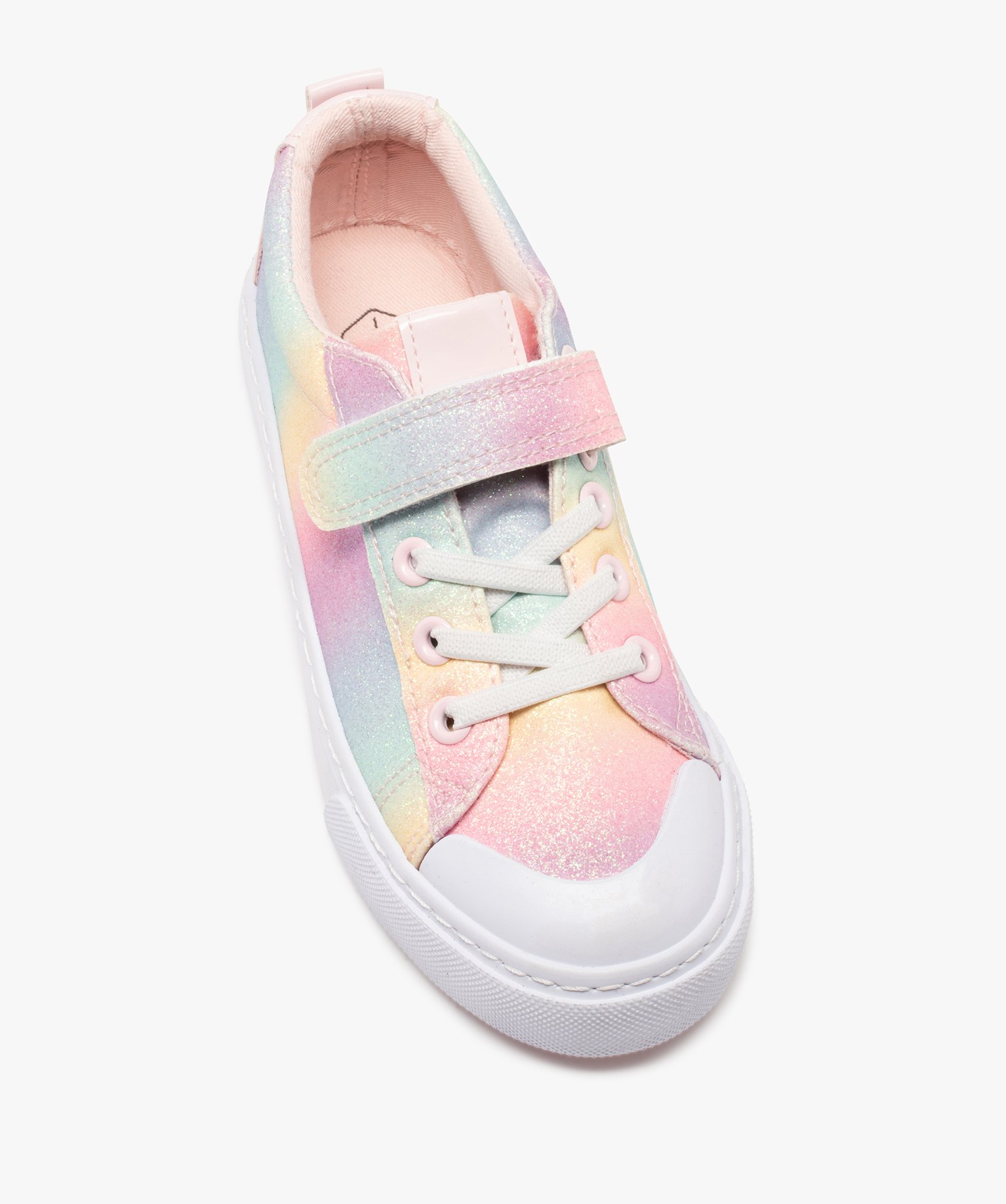 Tennis fille en toile arc-en-ciel à paillettes multicolore | GEMO