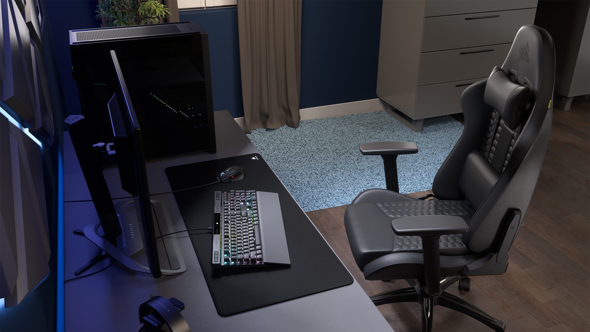 Corsair Gaming-Stuhl TC100 RELAXED - Leatherette (Black)