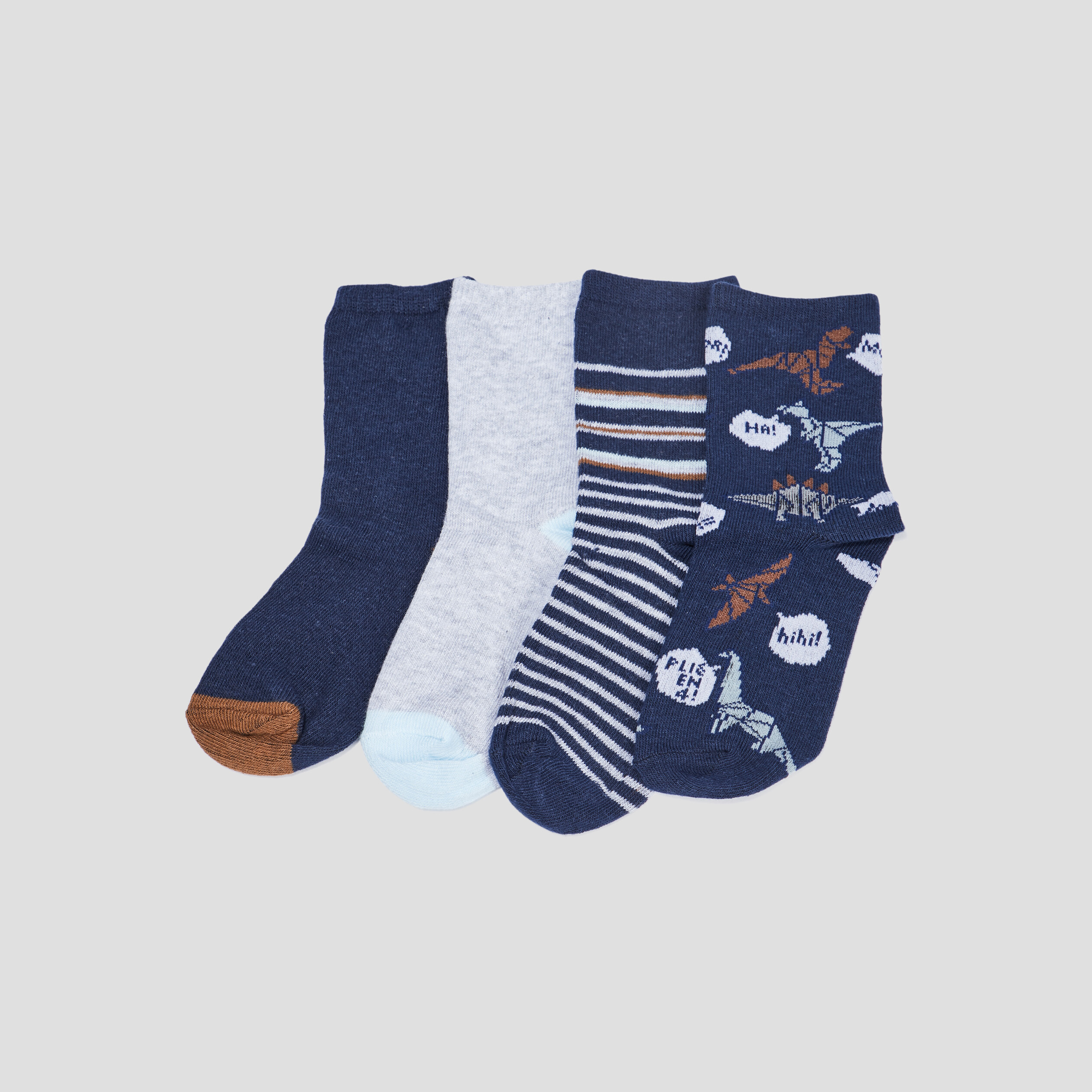 Lot 4 paires chaussettes bleu garçon | La Halle