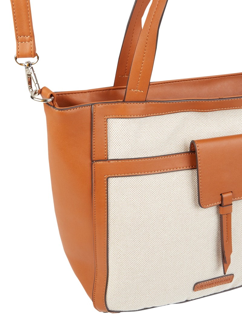 Shopper in Leder-Optik in sand
