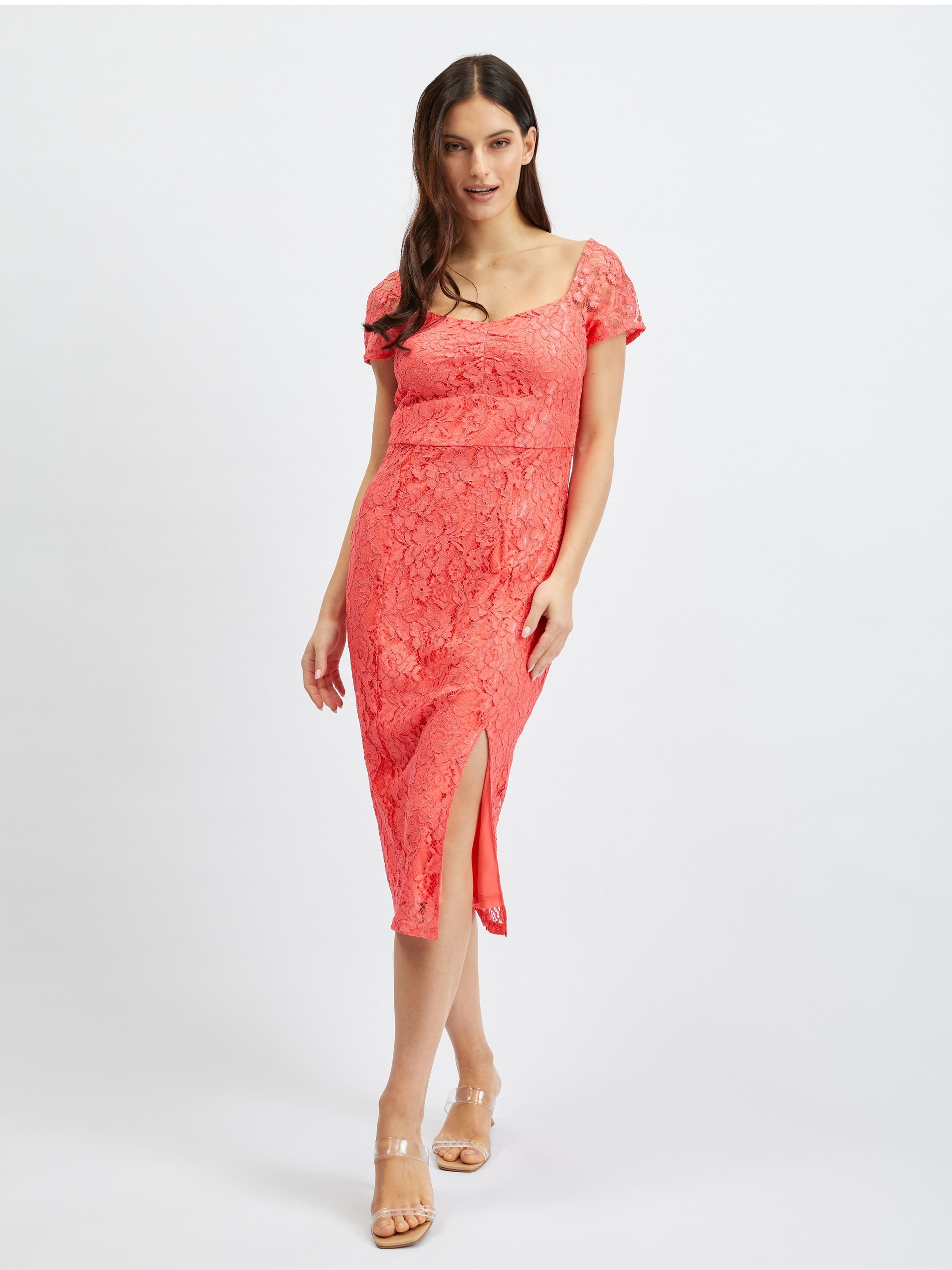 Rosa Damen-Spitzenkleid ORSAY