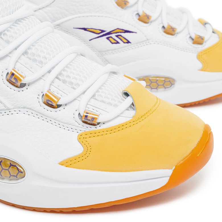 Reebok Question Mid white/yellow thread/ultra violet