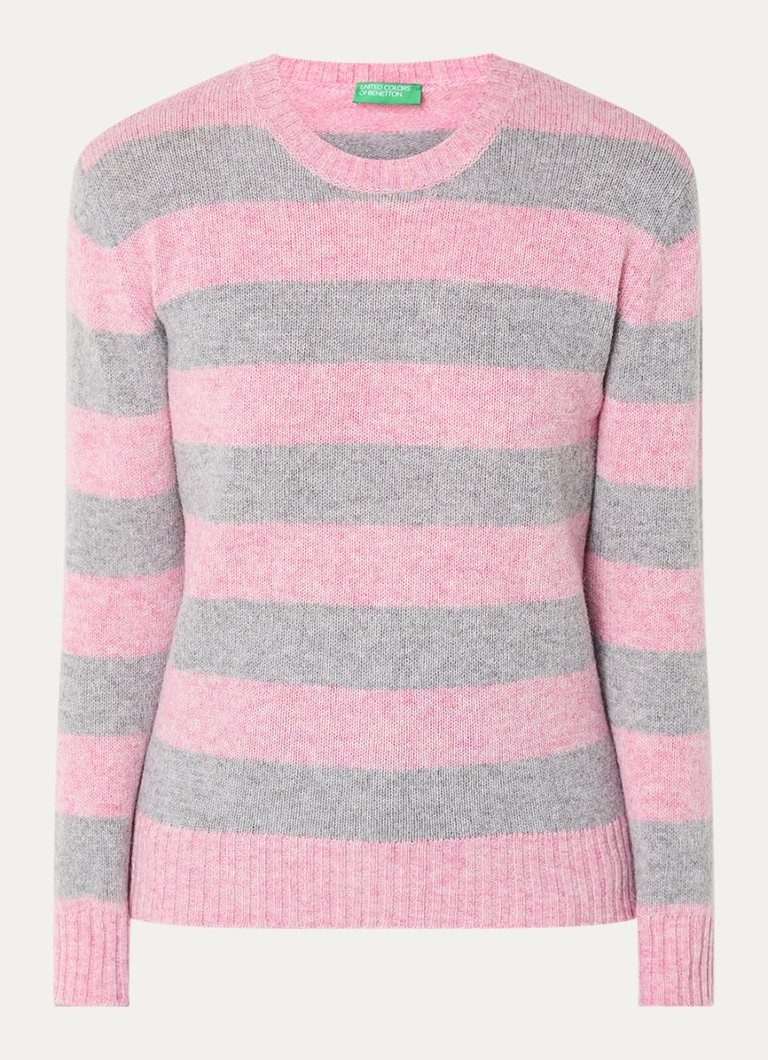 Maglione Benetton in lana pregiata con righe stampate