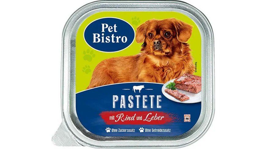 Pet Bistro Hundenassfutter - Pastete mit Rind und Leber 150 g