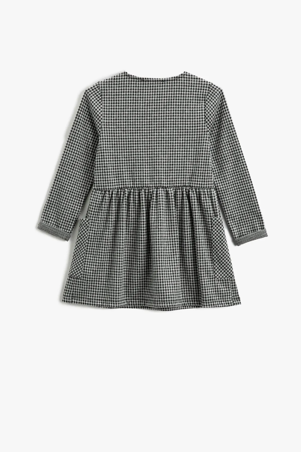 Koton  Schwarzes kariertes Mädchenkleid 3WKG80028AK